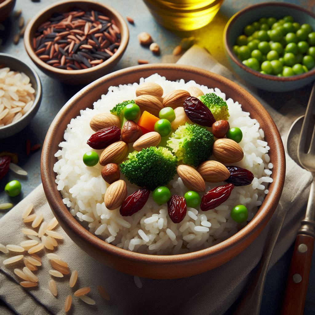 cooked white and brown rice eaten around the world